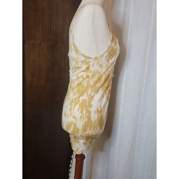 i ner Tied Dyed Tank Long Lace Crochet Front with Wooden Buttons Large - Picture 7 of 7